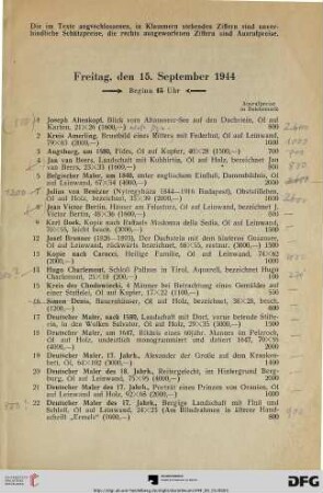 Freitag, den 15. September 1944, Beginn 15 Uhr (Nr. 1-215)