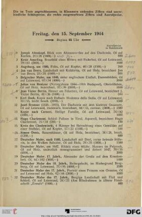 Freitag, den 15. September 1944, Beginn 15 Uhr (Nr. 1-215)