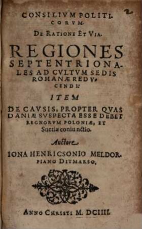 Consilium Politicorum de ratione et via religiones septentrionales ad cultum Sedis Romanae reducendi