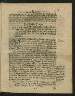 Die Erste Frage - Die zehende Frage.