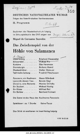 Das Zwischenspiel von der Höhle von Salamanca
