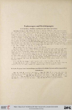 Ergänzungen und Berichtigungen