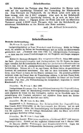 438-439, Deutsche Juristenzeitung. Nr. 8-13