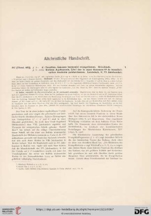 Altchristliche Handschrift