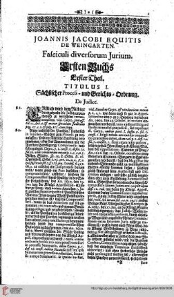 Ersten Buchs, Erster Theil Titulus I