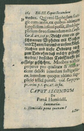 Caput Secundum De Poena Homicidii.