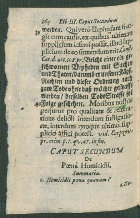Caput Secundum De Poena Homicidii.