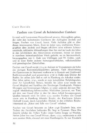 Paschen von Cossel als historischer Gutsherr