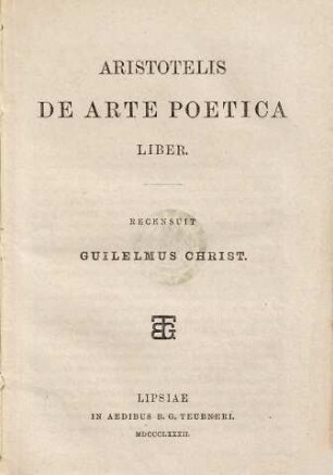 Aristotelis de arte poetica liber
