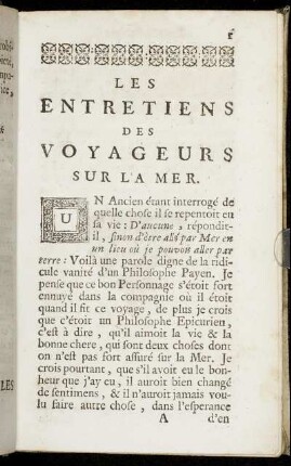 Les Entretiens Des Voyageurs Sur La Mer