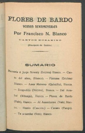 Flores de bardo : versos sentimentales ; [con la canción "Súplica"]