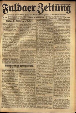 Erste Ausgabe vom Dienstag, den 04. Dezember 1928.