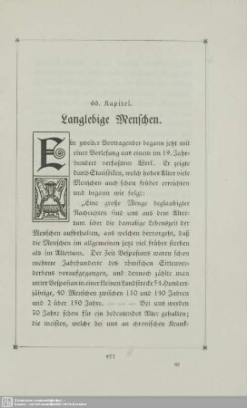 66. Langlebige Menschen.