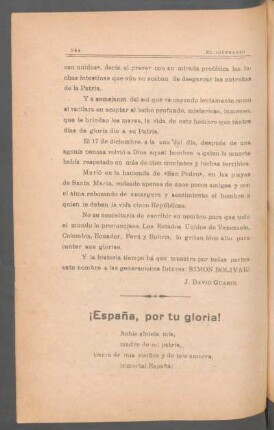 ¡España, por tu gloria!