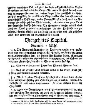 Vierzehntes Capitul. Beamten-Wahl.