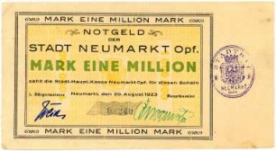 Geldschein / Notgeld, 1 Million Mark, 30.8.1923