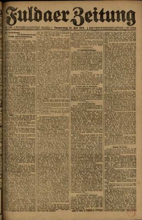 Ausgabe vom Donnerstag, den 10. Juli 1919.