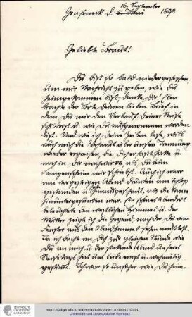 Brief vom 16.09.1898