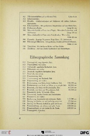 Ethnographische Sammlung (Nr. 512-655)