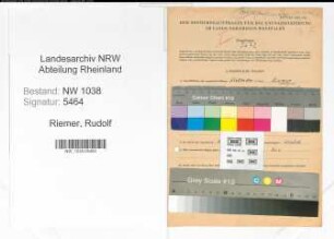 Entnazifizierung Rudolf Riemer , geb. 13.10.1901 (Elektriker)