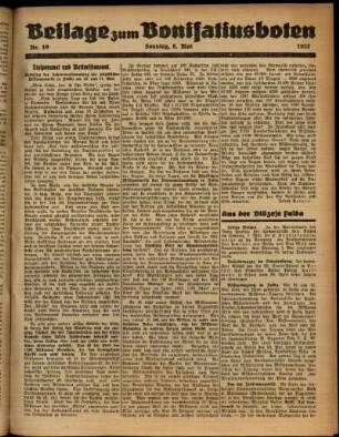 Zweite Ausgabe vom Sonntag, den 08. Mai 1932.