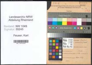 Entnazifizierung Karl Feuser , geb. 29.10.1894 (Bauarbeiter)