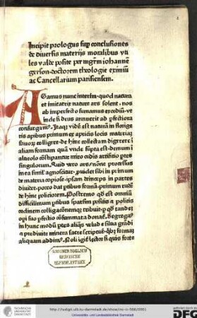 Conclusiones de diversis materiis moralibus