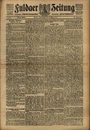 Erste Ausgabe vom Donnerstag, den 02. März 1911.