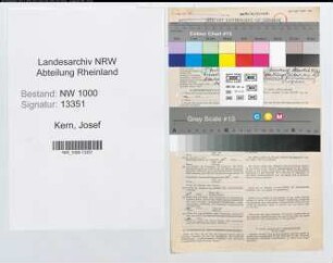 Entnazifizierung Josef Kern, geb. 27.02.1888 (Abteilungsleiter)