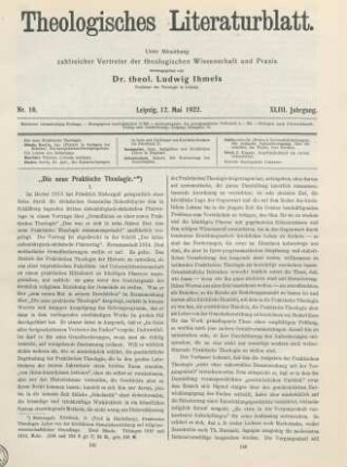 145-152 "Die neue Praktische Theologie"