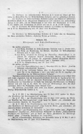 Abschnitt III. Übergangs- und Schlussbestimmungen.