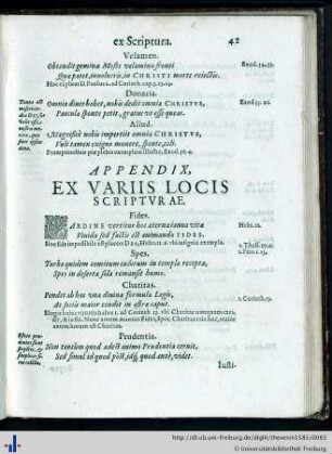 Appendix ex variis locis Scripturae.