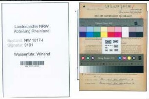 Entnazifizierung Winand Wasserfuhr , geb. 24.05.1888 (Kaufmann)