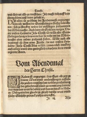Vom Abendtmal des Herrn Christi.