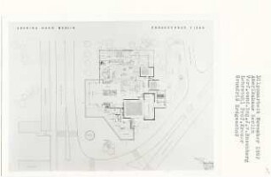 Amerikahaus, Berlin-Tiergarten (Diplomarbeit bei Willy Kreuer): Grundriss Erdgeschoss 1:200