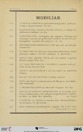 Mobiliar (Nr. 214-263)