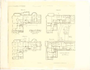 Littmann, Max; Bocksberg; Hofgut, Wohnhausanbau - Grundriss Keller, Grundriss EG, Grundriss 1. OG, Grundriss DG