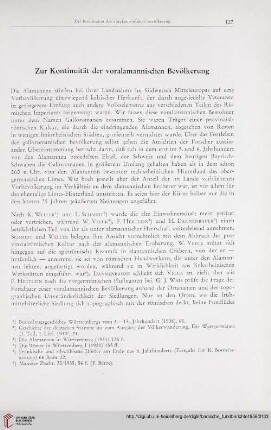 Zur Kontinuität der voralamannischen Bevölkerung