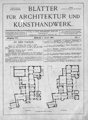 No. 1, 1. Januar 1903