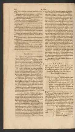 Concio III. In Festo S. Barptolomaei Apostoli, Avesnis, 1614 ...