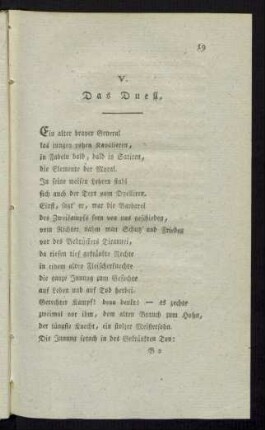 V. Das Duell