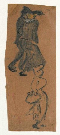Paar nach rechts, Skizze einer Frau