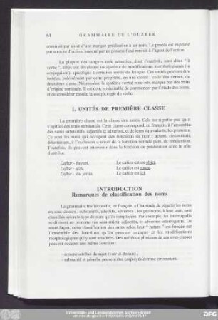 I. Unités De Première Classe