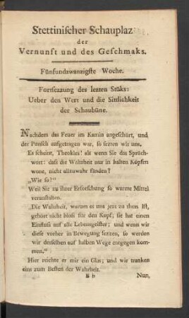 Fünfundzwanzigste Woche