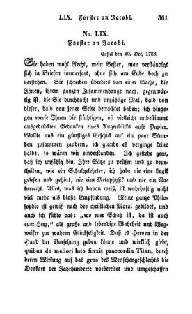 No. LIX. Forster an Jacobi