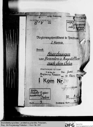 Abordnungen von Beamten und Angestellten in den Osten
