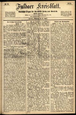 Ausgabe vom Mittwoch, den 16. April 1873.