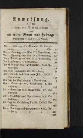 Anweisung, wie die einzelnen Betrachtungen ...
