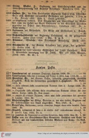 Kanton Tessin (nr. 1877 - 1887)