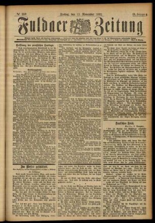 Ausgabe vom Freitag, den 11. November 1892.
